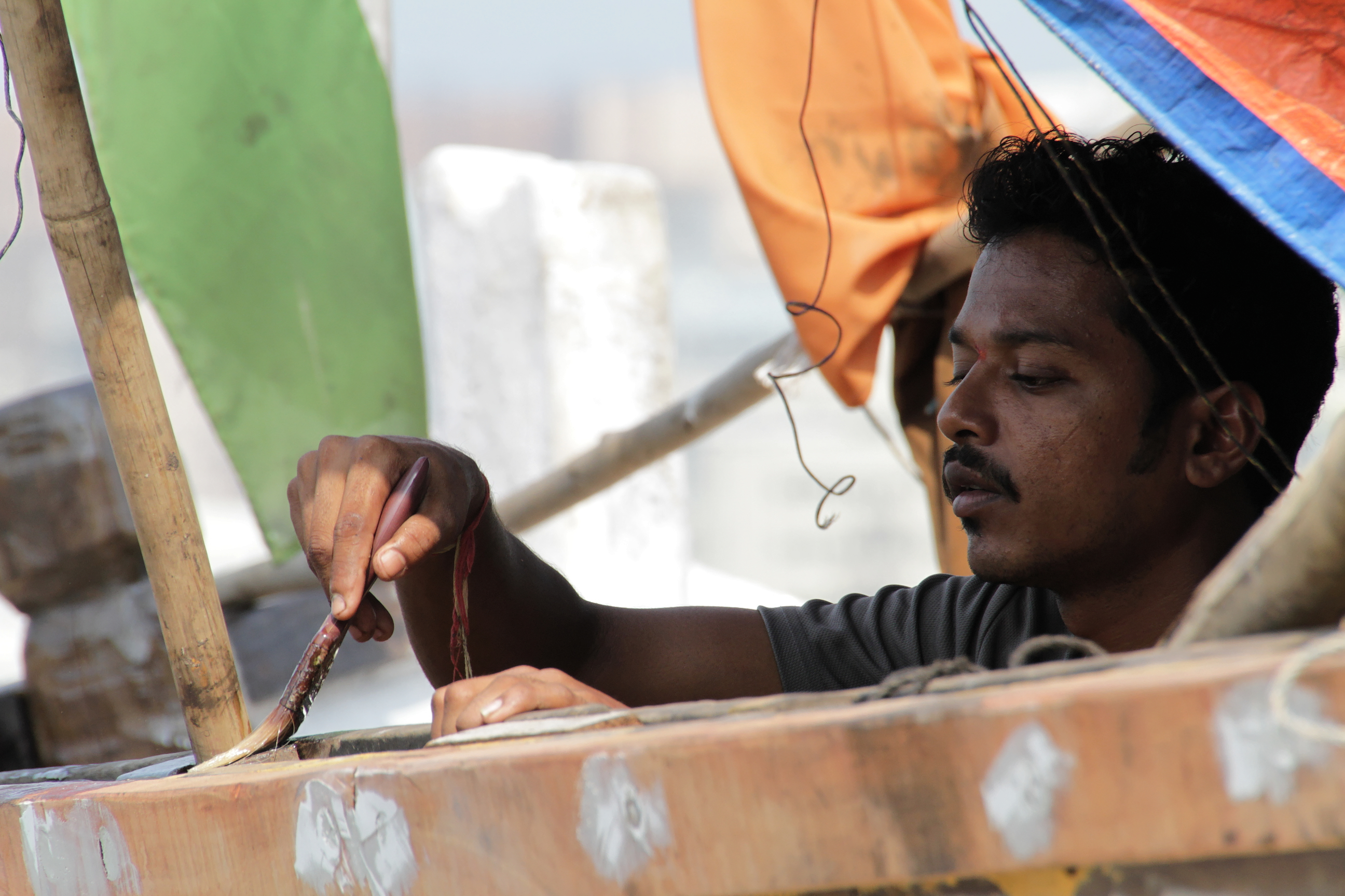 Painting a boat