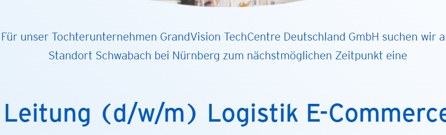 Stellenanzeige Stellenanzeige Apollo für Leitung (d/w/m) Logistik E-Commerce